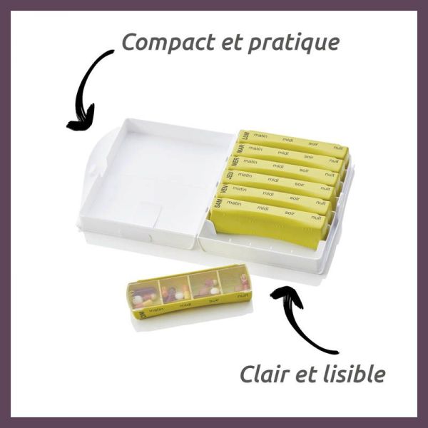 Cooper Pilbox Basic Pilulier Semainier - 1 pièce - Pilulier semainier pratique avec grande contenance