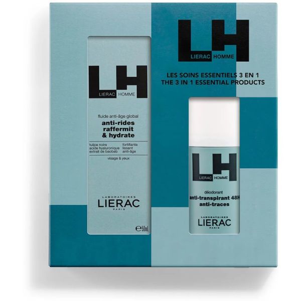 Lierac Homme Coffret Fluide Anti-Âge Global – Fluide Anti-Âge 50ml + Déodorant 50ml OFEFRT