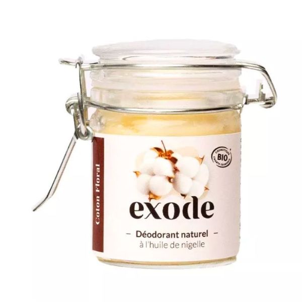 Exode Déodorant Baume Naturel Bio - 50g - Senteur Coton - Efficacité naturelle pour peaux sensibles