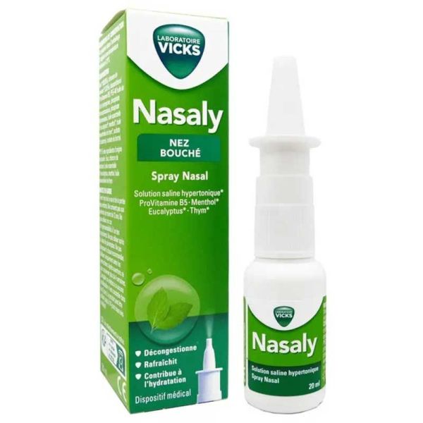 Vicks Nasaly Nez Bouché - Spray Nasal 20 ml - Décongestionne, rafraîchit, contribue à l'hydratation