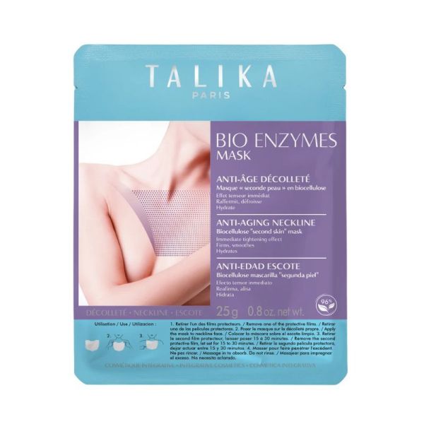 Talika Bio Enzymes Mask Décolleté Masque en Biocellulose Anti-Âge - 1 Masque