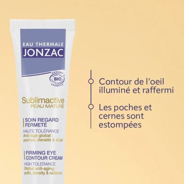 Jonzac Soin regard fermeté bio Tube de 15 ml - Fermeté et éclat du contour des yeux