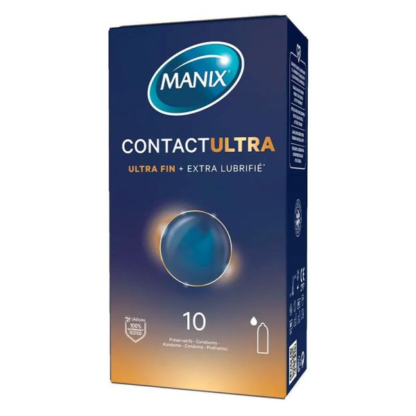 Manix Contact Préservatifs Ultra-Fin + Extra Lubrifié - 10 préservatifs