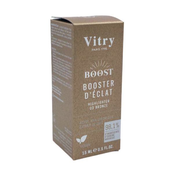 Vitry Boost Booster d'Éclat Highlighter 03 Bronze 15 ml - Enlumineur hybride pour un fini lumineux naturel et sur mesure