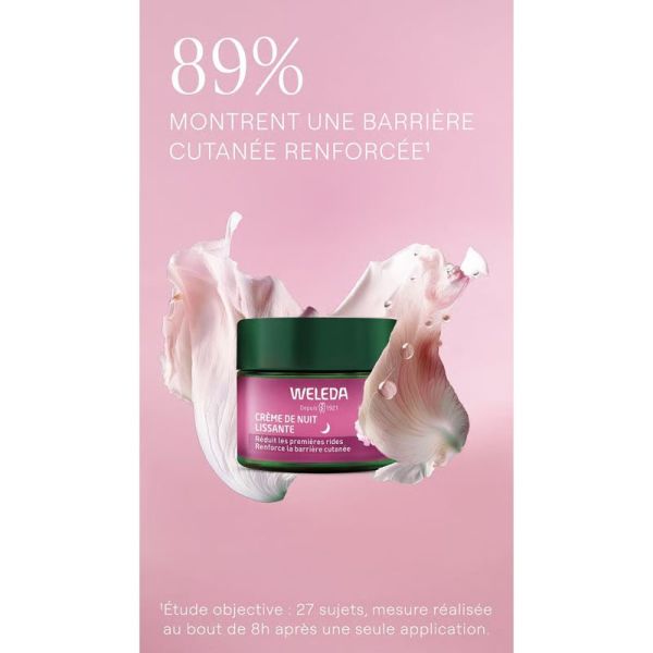 Weleda Crème de Nuit Lissante à la Rose Musquée & Thé Blanc 40ml – Régénération et premières rides