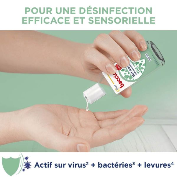 Baccide Gel Hydroalcoolique Mains Thé Vert - 100ml - Désinfection rapide, parfum frais