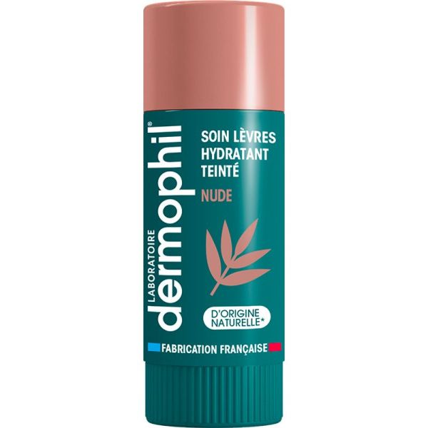 Dermophil Soin Lèvres Hydratant Teinté - 4g - Couleur : Nude - Hydratation et éclat naturel des lèvres