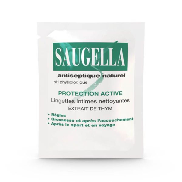 Saugella Antiseptique Naturel Lingette Intime Nettoyante 10 unités