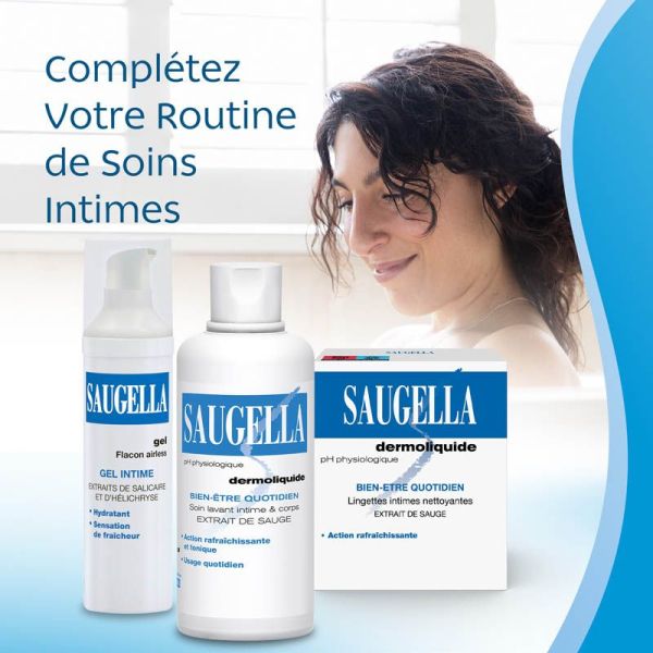 Saugella Dermoliquide Gel Lavant Intime 2 x 250 ml - Confort et Équilibre Intime, Anti-Odeurs