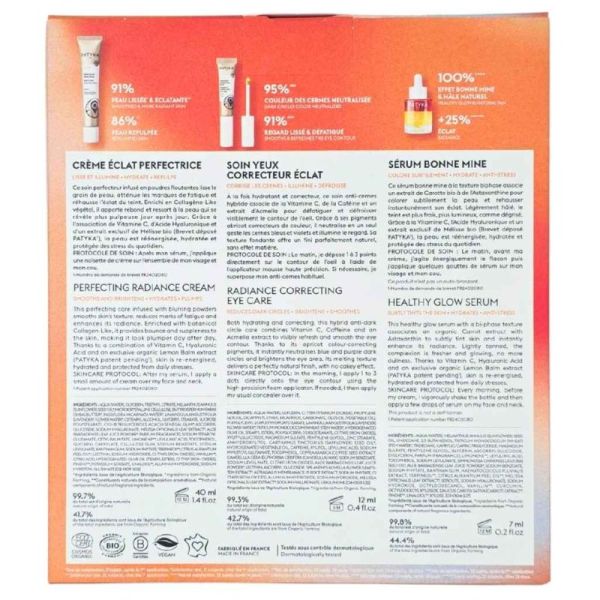 Patyka Coffret Le Rituel Glow Crème Éclat Perfectrice 40 ml + Soin Yeux Correcteur Éclat 12 ml + Sérum Bonne Mine 7 ml - Eclat et hydratation
