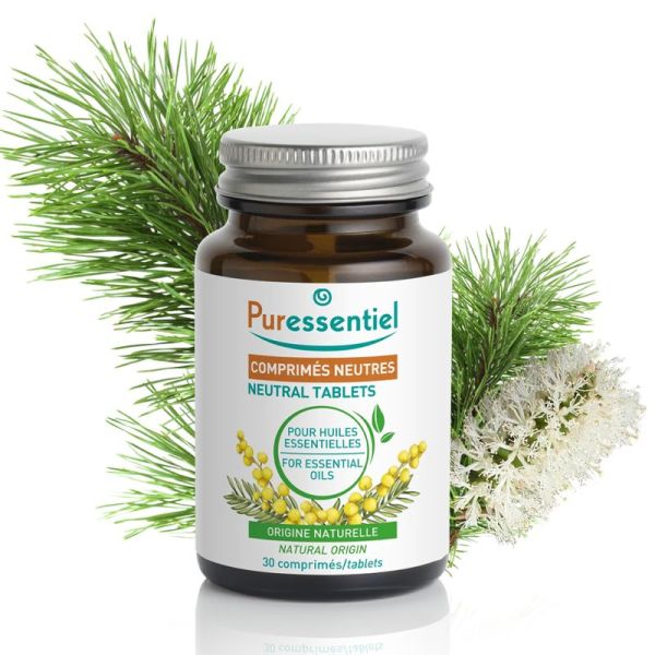 Puressentiel Comprimés Neutres pour Huiles Essentielles 30 Comprimés – Support oral enrichi en Acérola