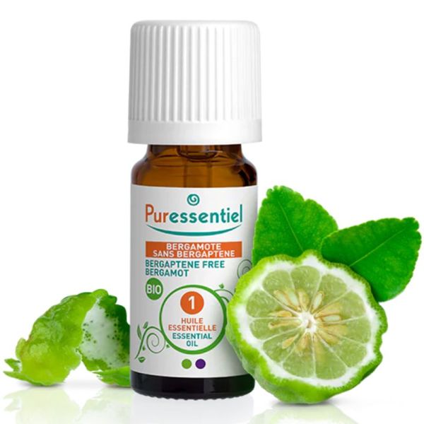 Puressentiel Huile Essentielle Bergamote Bio Sans Bergaptène 10 ml – Favorise la relaxation et purifie l'atmosphère