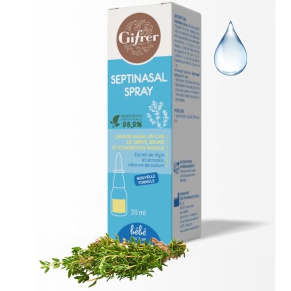 Gifrer Septinasal Spray 20ml - Lavage nasal rhume, grippe et congestion