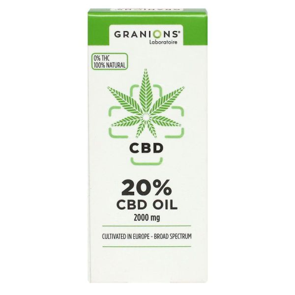 Granions Huile CBD 20 % - Stress et Anxieté - Large Spectre - 10ml