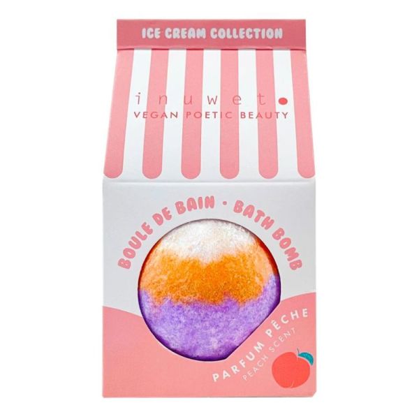 Inuwet Ice Cream Collection Boule de Bain Parfumée Pêche - 150g