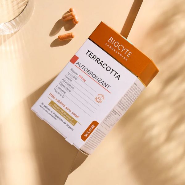 Biocyte Terracotta Autobronzant 30 Gélules – Hâle sublimé sans soleil