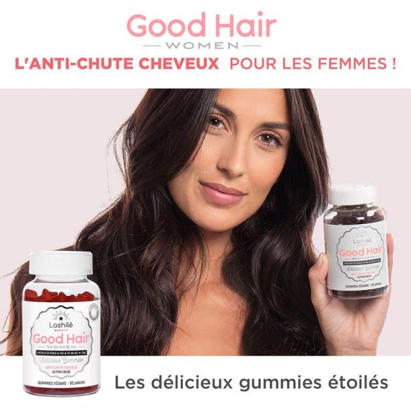 Lashilé Beauty Good Hair Women Anti-Chute - Prévient la Chute des Cheveux - 60 Gummies