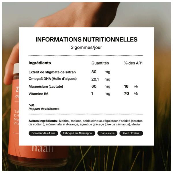 Naali Zen Gommes Calme et Concentration Safran - 90 Gummies Fraise