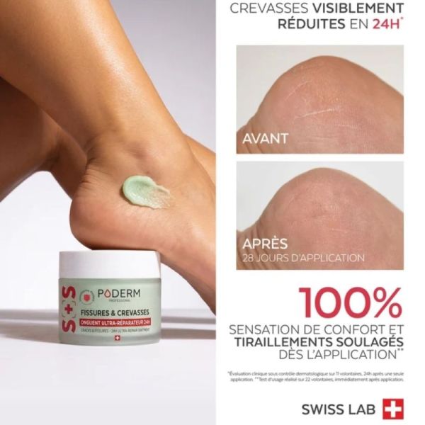 Poderm Onguent Ultra-Réparateur Fissures & Crevasses 25 g - Comble isole et répare