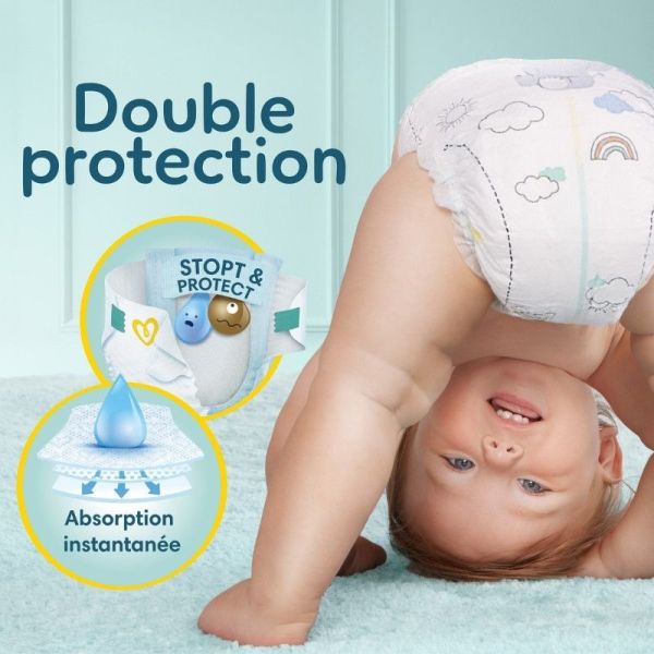 Pampers Premium Protection Taille 3 / 6-10kg - 112 Couches Mega Pack - Confort supérieur, ultra-absorbant