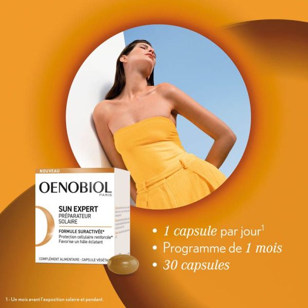 Oenobiol Sun Expert Préparateur solaire - 30 Capsules - Bronzage sublime et éclatant
