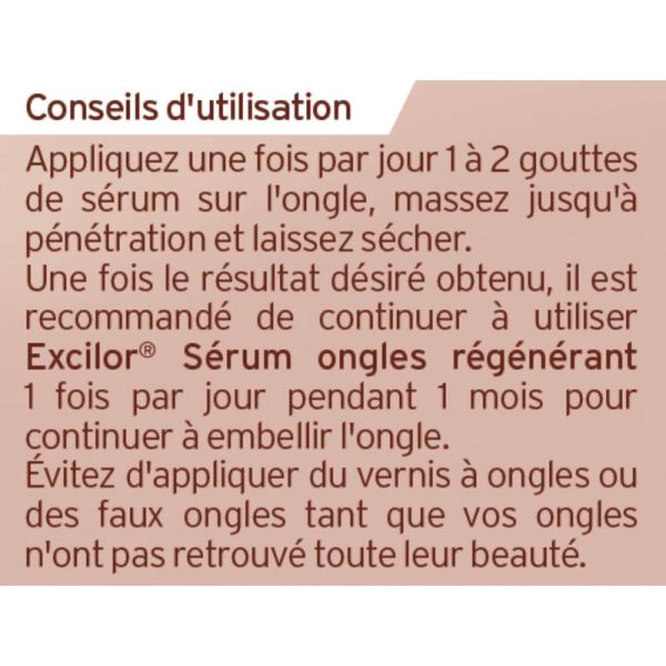 Excilor Sérum Ongles Régénérant - 10 ml - Réparation des ongles abîmés et décolorés