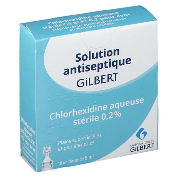 Gilbert chlorhexidine aqueuse 0,2% solution 10 unidoses