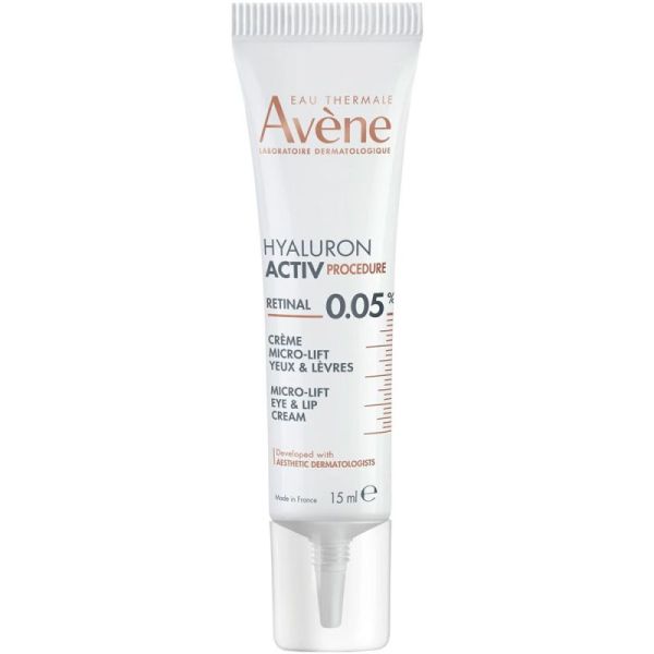 Avène Hyaluron Activ Procedure Crème Micro-lift Yeux & Lèvres 0.05% Rétinal - 15 ml - Lisse, comble et raffermit