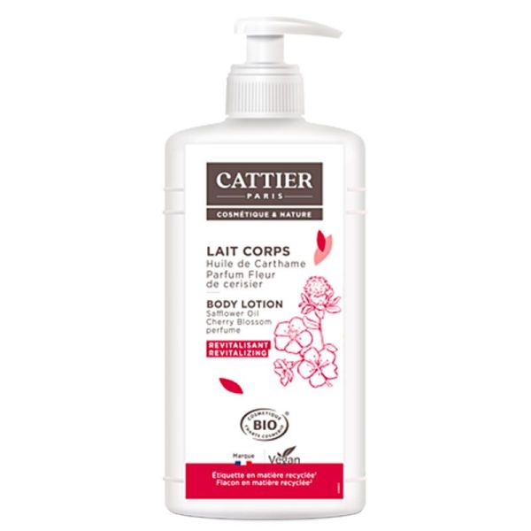 Cattier Lait Corps BIO - Parfum Fleur de Cerisier - Revitalise et Adoucit la Peau - 500ml