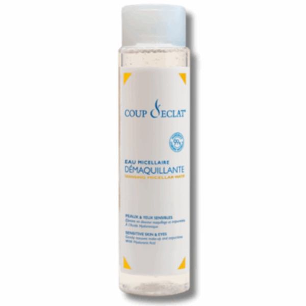 Coup d'Éclat Eau Micellaire Démaquillante 250 ml – Soin nettoyant anti-pollution peaux et yeux sensibles