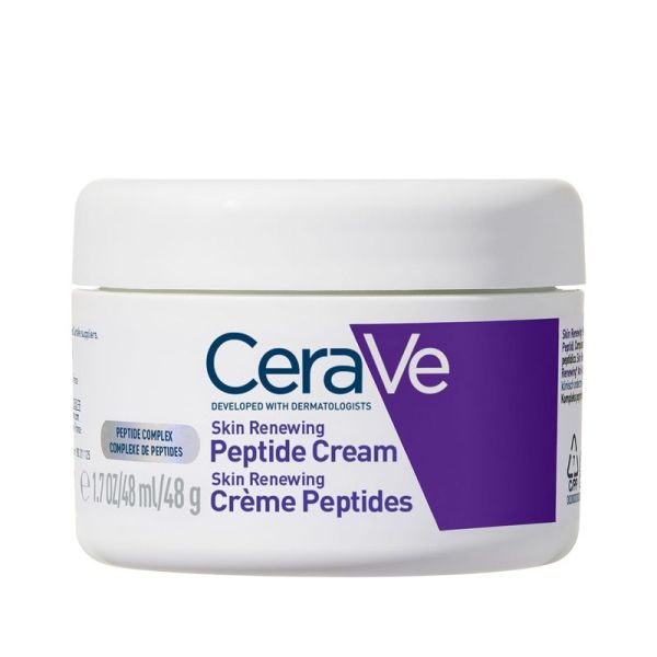 CeraVe Skin Renewing Peptide Cream Crème de Nuit Régénératrice Visage Tous Types de Peaux - 48ml