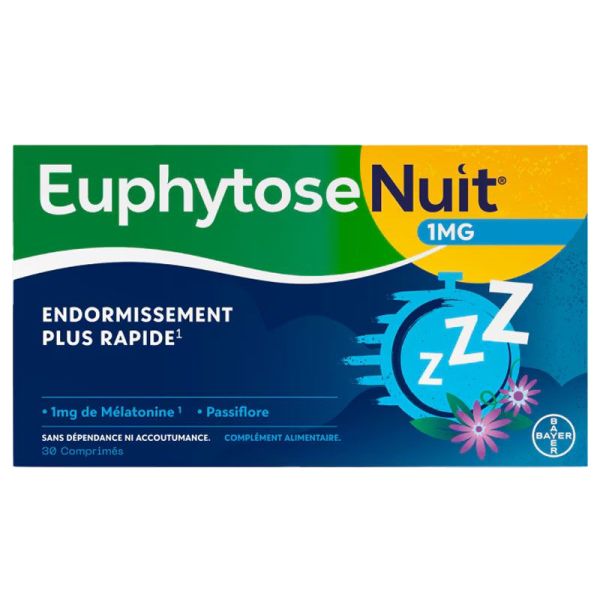 EuphytoseNuit 30 comprimés - Endormissement plus rapide