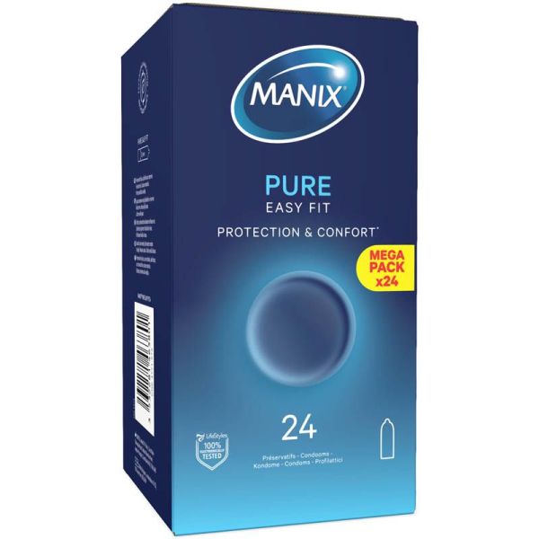 Manix Pure Easy Fit - 24 préservatifs - Sensation naturelle