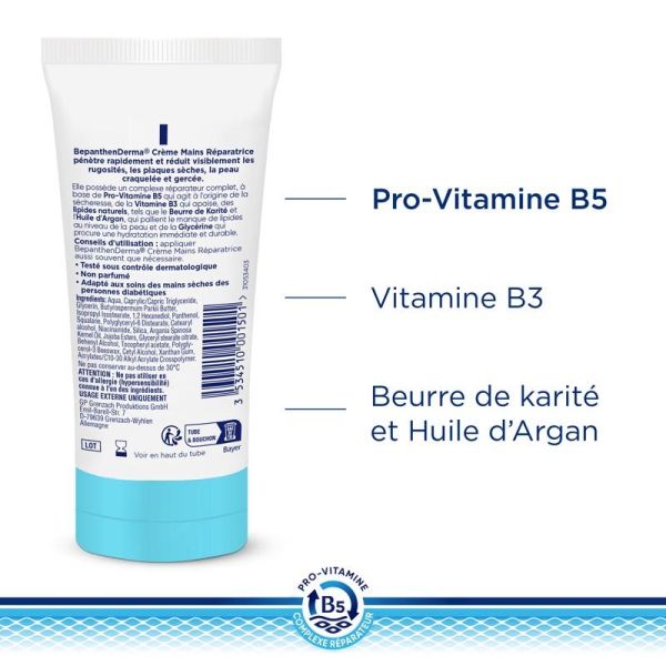 Bayer BepanthenDerma Crème Mains Réparatrice - 50ml