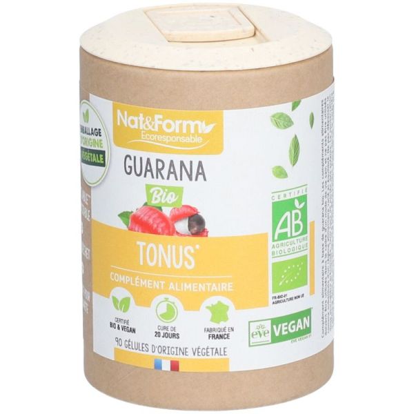 Nat&Form Guarana Bio - 90 gélules - Tonus, énergie et vitalité au naturel