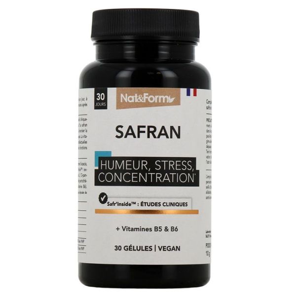 Nat&Form Safran Humeur, Stress & Concentration - 30 Gélules