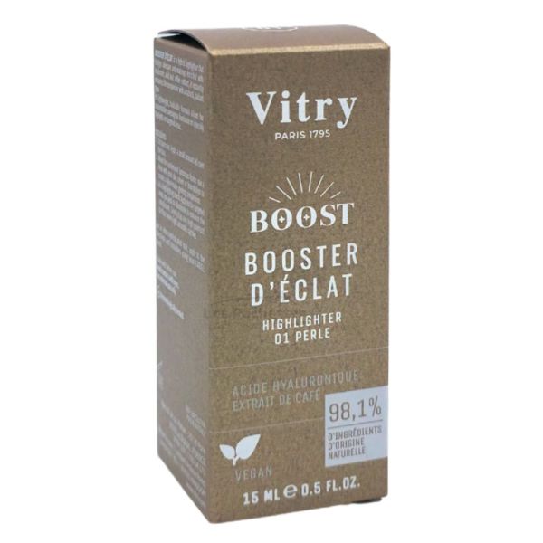 Vitry Boost Booster d'Éclat Highlighter 01 Perle 15 ml - Enlumineur hybride pour un fini lumineux naturel et sur mesure