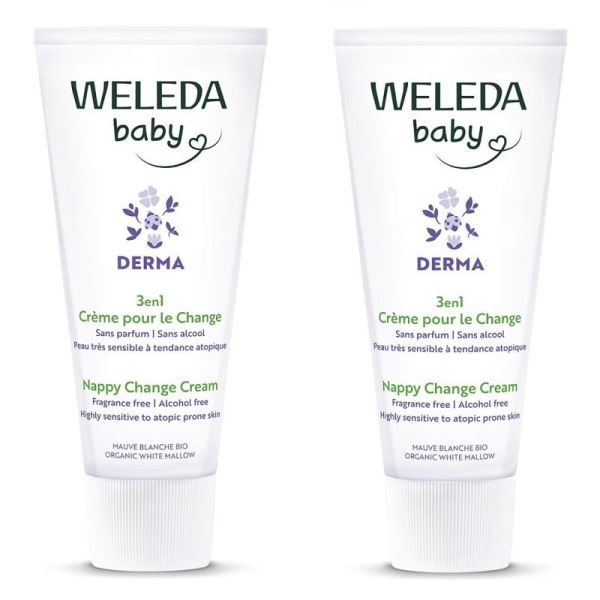 Weleda Baby Derma Duo Crème pour le Change 3en1 Bio 2x50ml – Apaisement et protection