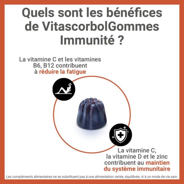 Vitascorbol Immunité - 50 gommes - Défenses renforcées & énergie naturelle