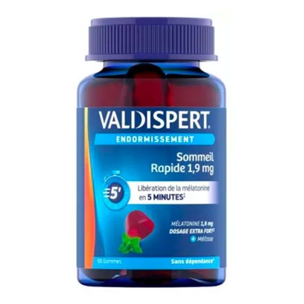 Valdispert Sommeil Rapide 1,9 mg - Favorise un Endormissement Rapide - 60 gummies