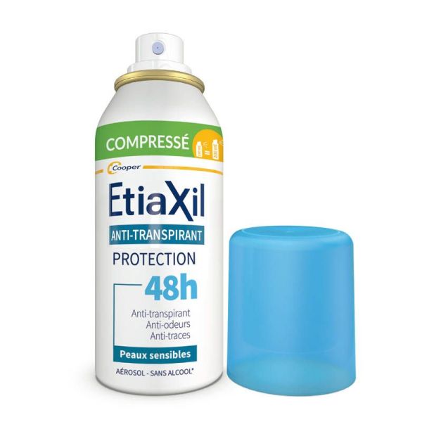 Etiaxil Anti-Transpirant Protection 48H Peaux Sensibles - Aérosol Compressé - Lot de 2 x 100 ml