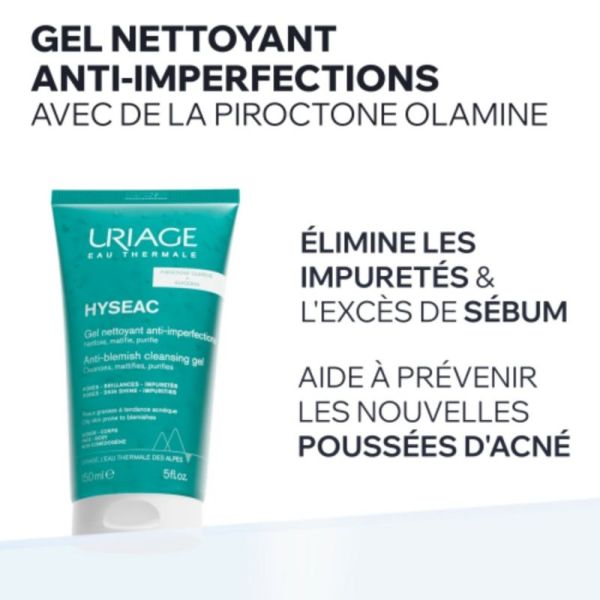 Uriage Hyséac Gel Nettoyant Anti-Imperfections 150 ml - Nettoie et purifie les peaux à tendance acnéique