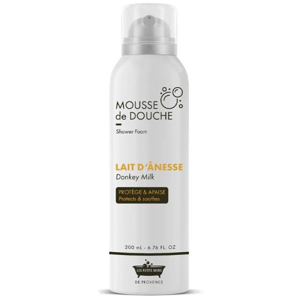 Les Petits Bains de Provence Mousse de Douche au Lait d’Ânesse BIO - 200 ml - Douceur, protection et confort