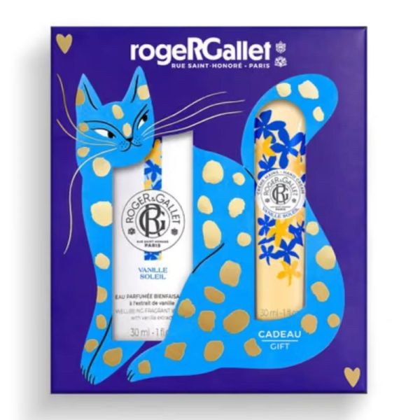 Roger&Gallet Coffret Noël Vanille Soleil 2 pièces Eau parfumée Bienfaisante et Crème Mains Bienfaisante - Parfum délassant et soin des mains