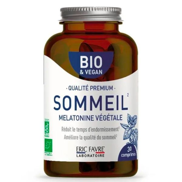 Eric Favre Mélatonine Végétale Sommeil Bio - Favorise le Sommeil - 30 comprimés