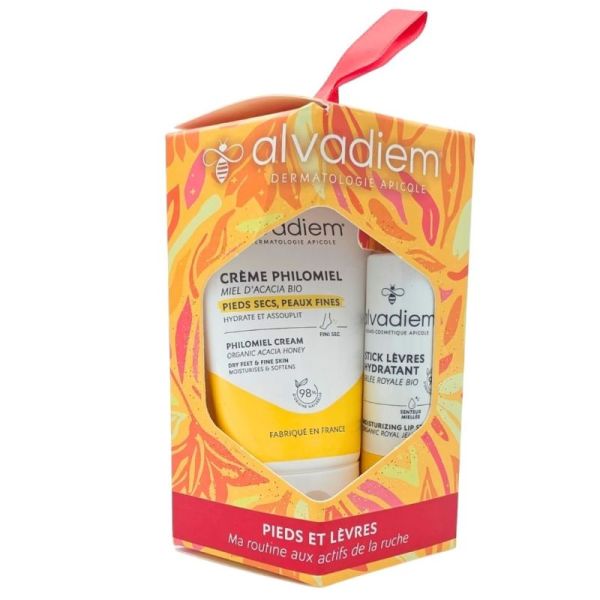 Alvadiem Coffret Ma Routine aux Actifs de la Ruche - Hydrate pieds secs et lèvres