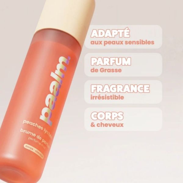 Paalm Brume Peachee Lychee 100 ml - parfum fruité corps et cheveux