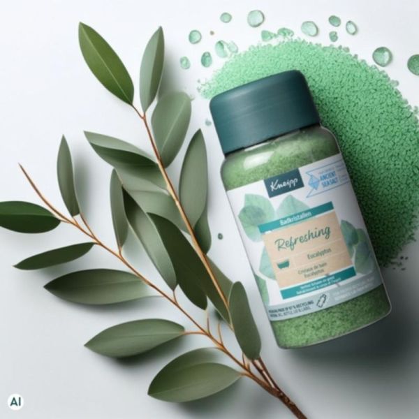 Kneipp Sel de bain Refreshing Cristaux de bain - Rafraîchissent le corps et l'esprit à l'huile essentielle d'eucalyptus