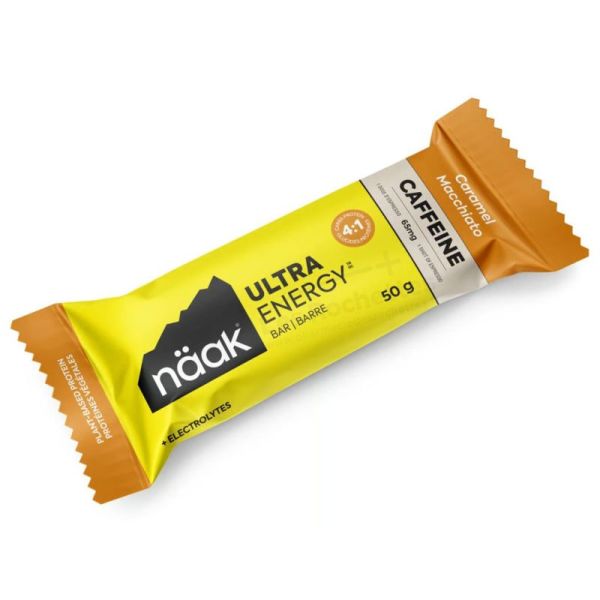 Naak Ultra Energy Barre Énergétique Caféinée - 1 barre - Saveur Caramel Macchiato