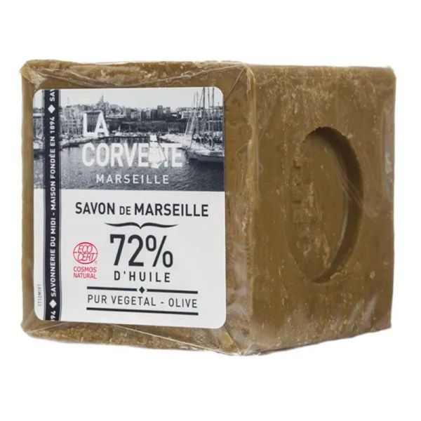 La Corvette Savon de Marseille Olive - 100% Naturel - Peau Douce et Hydratée - Cube de 300g